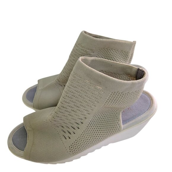 Bernie Mev Josephina Ivory Mesh Pull On Wedge Shoes Size 37 - Picture 2 of 7